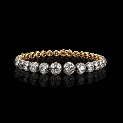 Bracelet Bracelet portugais XIXe - Bracelet en or jaune, argent et diamants 58 Facettes A15