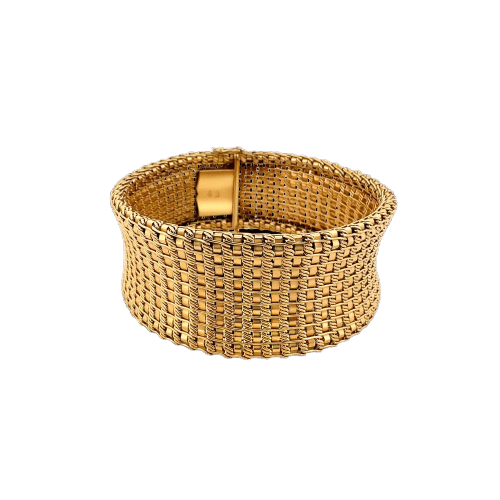 Bracelet Bracelet vintage français en or jaune tressé 58 Facettes A5