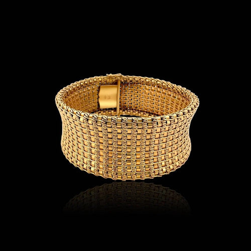 Bracelet Bracelet vintage français en or jaune tressé 58 Facettes A5