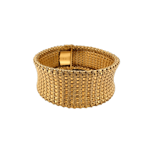 Bracelet Bracelet vintage français en or jaune tressé 58 Facettes A5