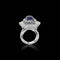 Bague 57 Bague en or blanc 18 carats avec saphir de Ceylan 10,06 ct et diamants 58 Facettes F24