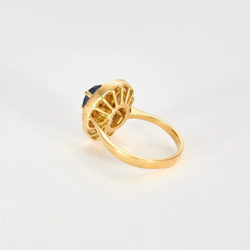 Bague 52 Bague tourbillon en or jaune 18 carats, saphir de Ceylan et diamants 58 Facettes 1-0000109/15