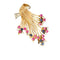 Broche Broche vintage en or jaune 18 ct avec diamants, saphirs et rubis 58 Facettes