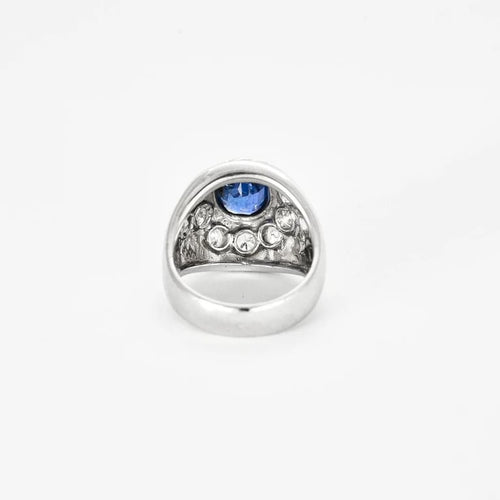 Bague 51 Bague en or blanc 18 carats saphir et diamants 58 Facettes