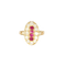 Bague 61 Bague en or jaune 18 carats avec rubis et diamants 58 Facettes