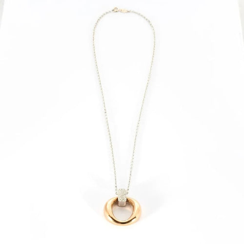 Collier Collier bicolore en or rose et or blanc 18 carats avec diamants 58 Facettes