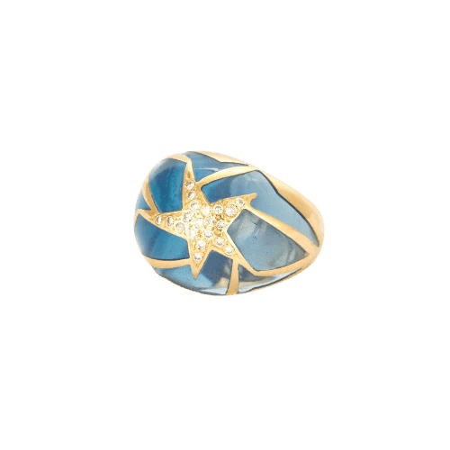 Bague 53 Bague étoile en or jaune 18 carats et diamants 58 Facettes 1-0000130/2