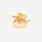Bague 53 Bague fleur en or jaune 18k avec diamants et émail 58 Facettes 1-0000100/1