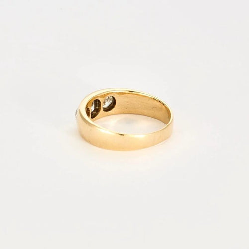Bague 57 Bague en or jaune 14k sertie de 3 diamants taille ancienne 58 Facettes 1-0000171/4