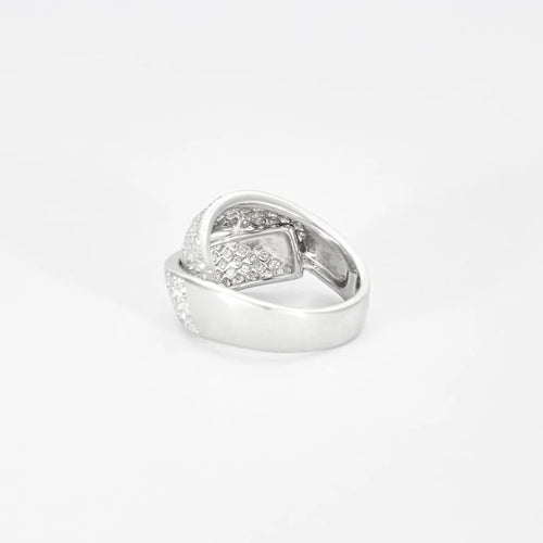 Bague 52 Bague pavée de diamants en or blanc 18k 58 Facettes 1-0000130/3