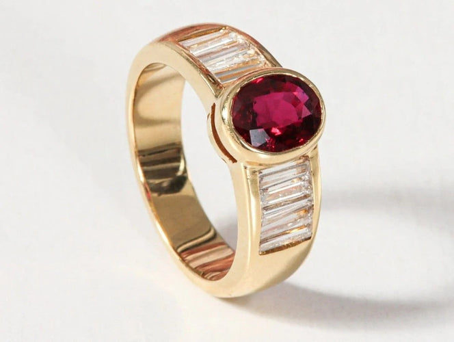 Bague 53 Bague - Rubis et diamants en or 750 58 Facettes