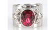 Bague 58 Bague bandeau en or gris avec rubellite et diamants 58 Facettes