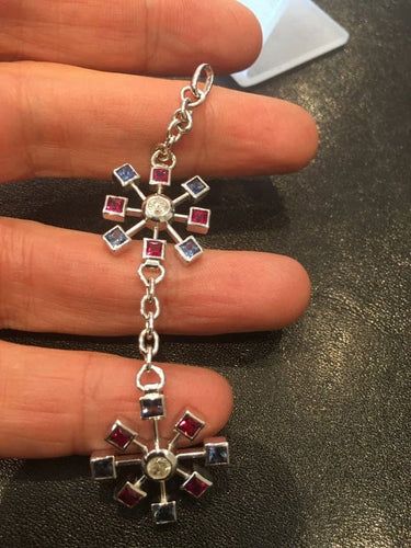 Pendentif Pendentif flocons de neige en or gris 18 carats serti de diamants 58 Facettes