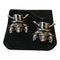 Boutons de manchette Boutons de manchette - Tête de mort en or blanc 18 ct noirci 58 Facettes