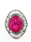 Bague 62 Bague en or blanc 18 carats avec rubis et diamants 58 Facettes