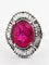 Bague 62 Bague en or blanc 18 carats avec rubis et diamants 58 Facettes