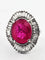 Bague 62 Bague en or blanc 18 carats avec rubis et diamants 58 Facettes