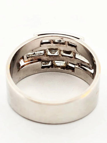 Bague 61 Bague en or blanc 18 ct sertie de diamants taille baguette 58 Facettes