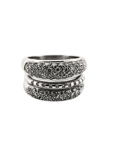 Bague 56 Bague en or blanc 18K avec diamants 1,00 ct 58 Facettes