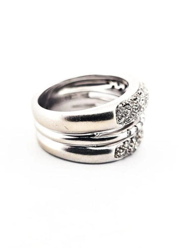 Bague 56 Bague en or blanc 18K avec diamants 1,00 ct 58 Facettes
