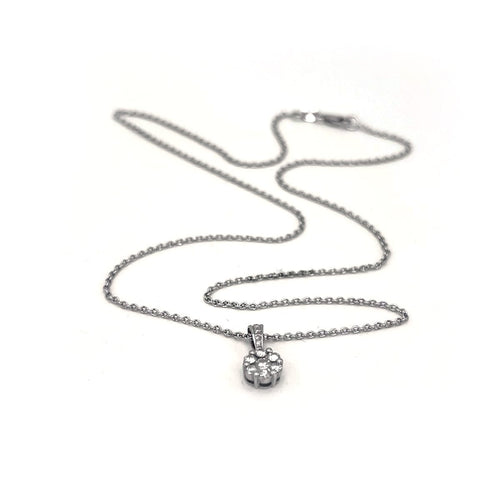 Collier Collier solitaire - Pendentif en or blanc 18K et diamants naturels 58 Facettes UKA000083GM