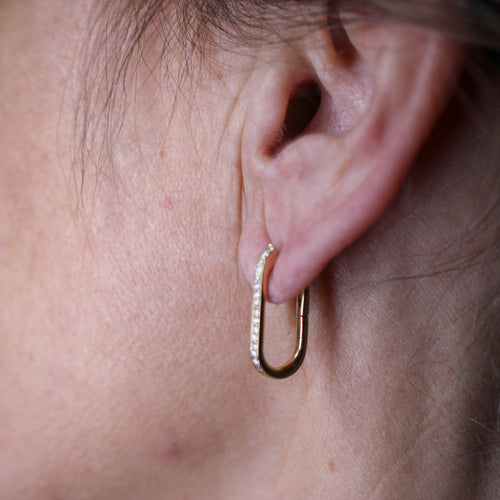 Boucles d'oreilles Boucles d’oreilles créoles - Diamants en or jaune 18 K 58 Facettes UKA000094FV