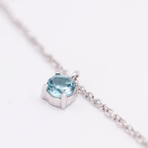 Collier BELL - Collier en or blanc 18K et topazes bleues 58 Facettes UKA000096FV