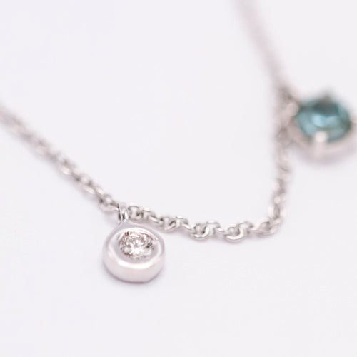 Collier BELL - Collier en or blanc 18K et topazes bleues 58 Facettes UKA000096FV