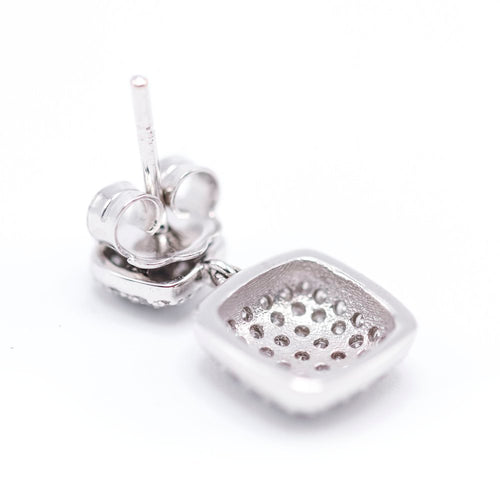 Boucles d'oreilles Boucles d’oreilles pavées de diamants en or blanc 18 K 58 Facettes UKA000089FV