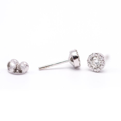 Boucles d'oreilles Boucles d’oreilles dormeuses - or blanc 18 K et diamants 58 Facettes UKA000090FV