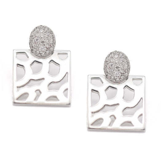 Boucles d'oreilles Safari - Boucles d’oreilles en or blanc 18K avec diamants 58 Facettes UKA000087FV
