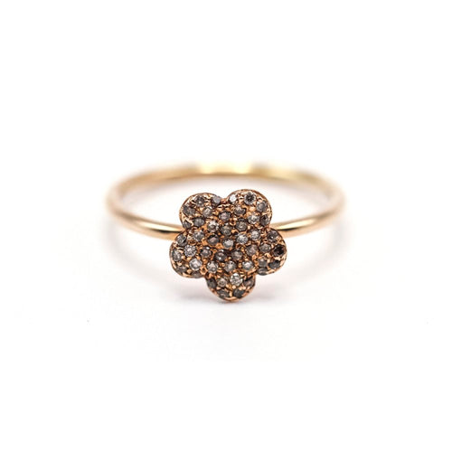Bague 53.5 Bague fleur - diamants bruns en or rose 18 K 58 Facettes UKA000101LF