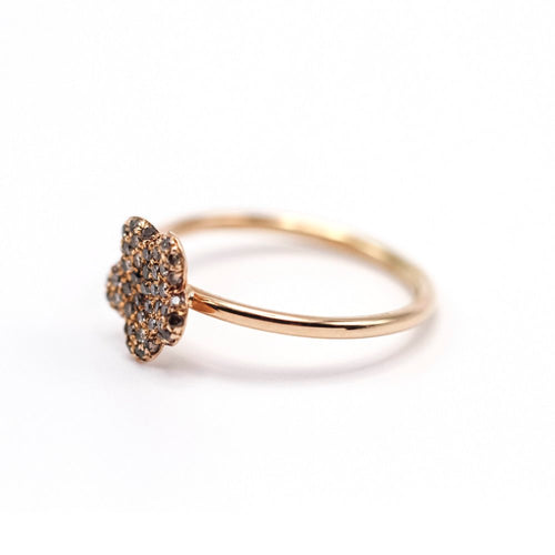 Bague 53.5 Bague fleur - diamants bruns en or rose 18 K 58 Facettes UKA000101LF