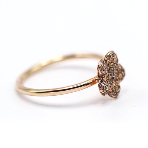Bague 53.5 Bague fleur - diamants bruns en or rose 18 K 58 Facettes UKA000101LF