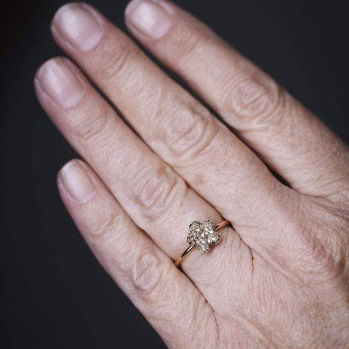 Bague 53.5 Bague fleur - diamants bruns en or rose 18 K 58 Facettes UKA000101LF