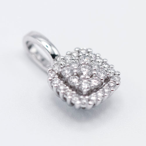 Pendentif Square - Pendentif en or blanc 18K et diamants 58 Facettes UKA000107LF