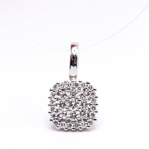 Pendentif Square - Pendentif en or blanc 18K et diamants 58 Facettes UKA000107LF