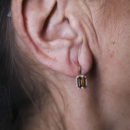 Boucles d'oreilles Boucles d’oreilles monacale avec diamants et citrines en or jaune 18K 58 Facettes UKA000112LF