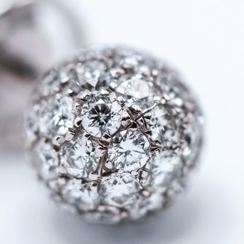 Boucles d'oreilles Boucles d’oreilles boule en or blanc 18K et diamants 2,00 ct 58 Facettes UKA000114LF