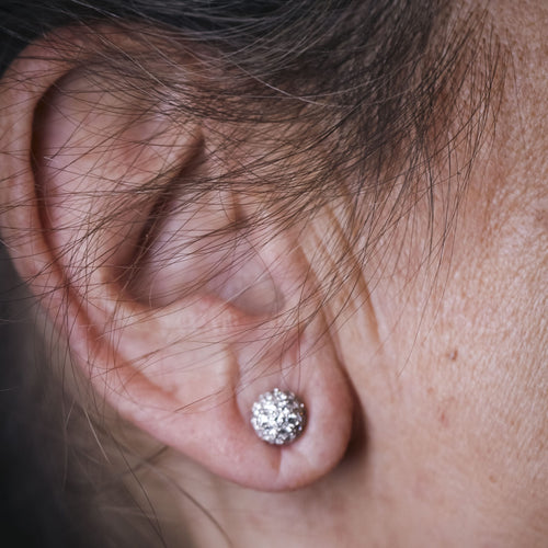 Boucles d'oreilles Boucles d’oreilles boule en or blanc 18K et diamants 2,00 ct 58 Facettes UKA000114LF