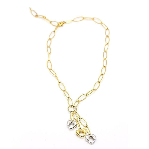 Collier Collier « Cœurs » en or jaune et or blanc 18 carats 58 Facettes D359655LF