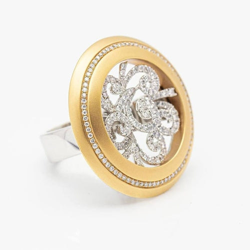 Bague 53.5 AVENNE - Bague en or bicolore 18 ct et diamants 58 Facettes D359740LF