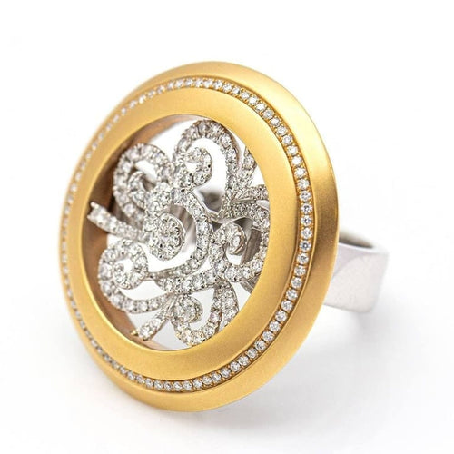 Bague 53.5 AVENNE - Bague en or bicolore 18 ct et diamants 58 Facettes D359740LF
