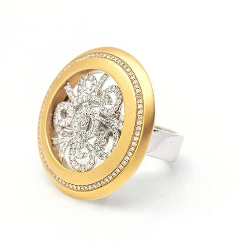Bague 53.5 AVENNE - Bague en or bicolore 18 ct et diamants 58 Facettes D359740LF