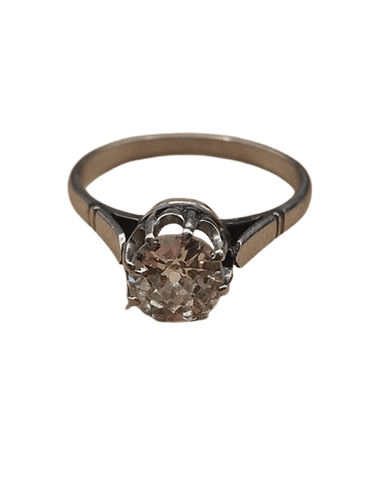 Bague 50 Bague solitaire vintage en or blanc 18 ct et diamant 0,70 ct 58 Facettes CV-008
