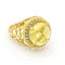 Bague 55.5 Bague en or jaune 18 carats avec quartz citron et diamants 58 Facettes D359671LF