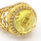 Bague 55.5 Bague en or jaune 18 carats avec quartz citron et diamants 58 Facettes D359671LF
