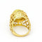 Bague 55.5 Bague en or jaune 18 carats avec quartz citron et diamants 58 Facettes D359671LF
