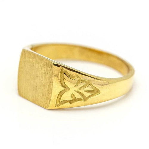 Bague 58 Chevalière carrée en or jaune 18 carats 58 Facettes D359736LF