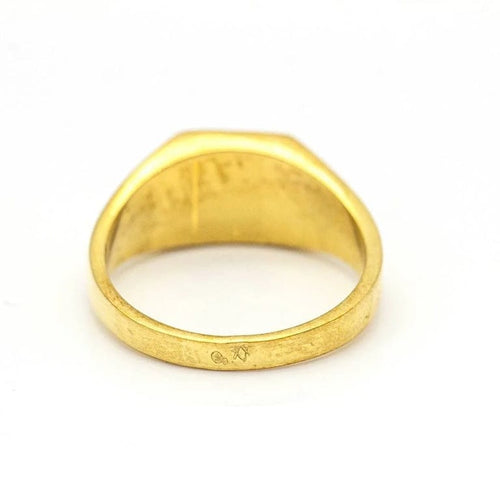 Bague 58 Chevalière carrée en or jaune 18 carats 58 Facettes D359736LF